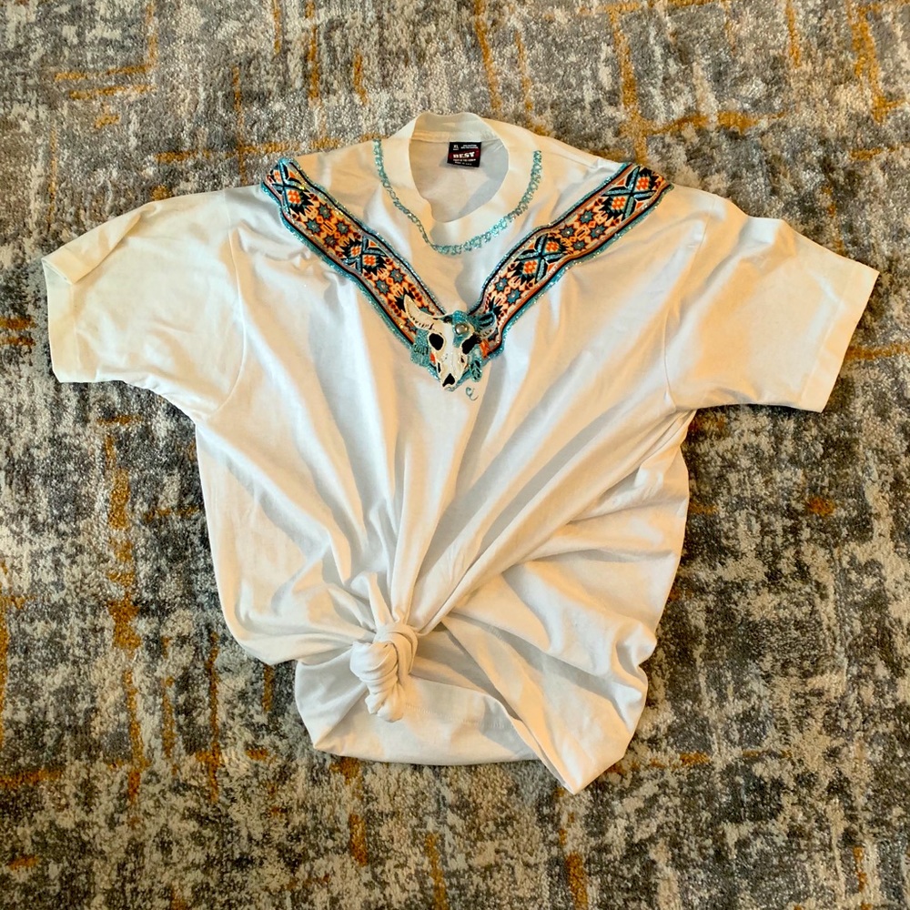 Upcycled Vintage Western Motif Tee